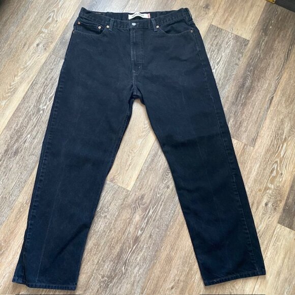 LEVI`S 505 Jeans 40"x31" Men's Regular Fit Straight Leg Black Denim - Picture 1 of 12
